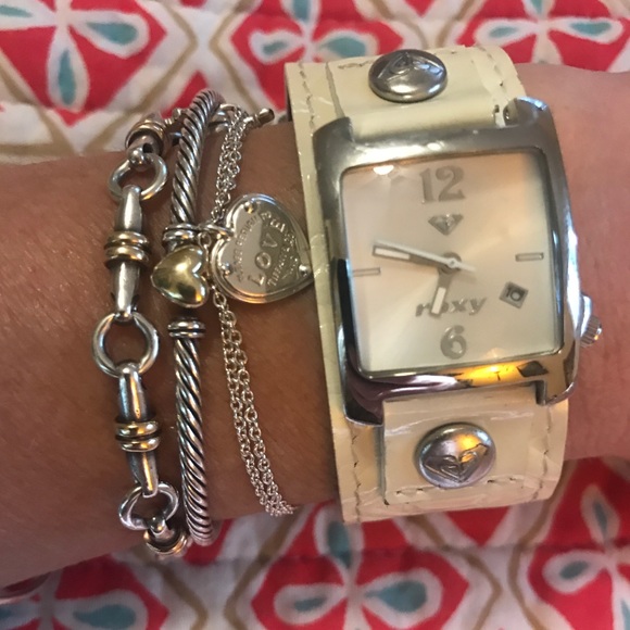 Roxy Accessories - Roxy White Leather Cuff Watch New